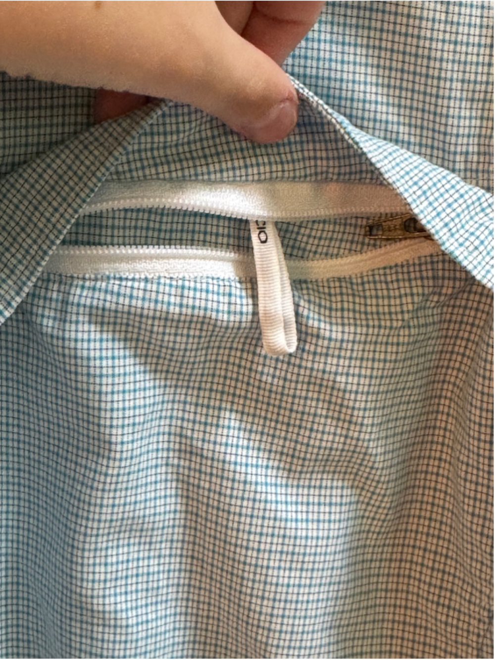 Women's ExOfficio Blue and White Plaid Long Sleeve Button Down Shirt, Size L - Picture 5 of 16